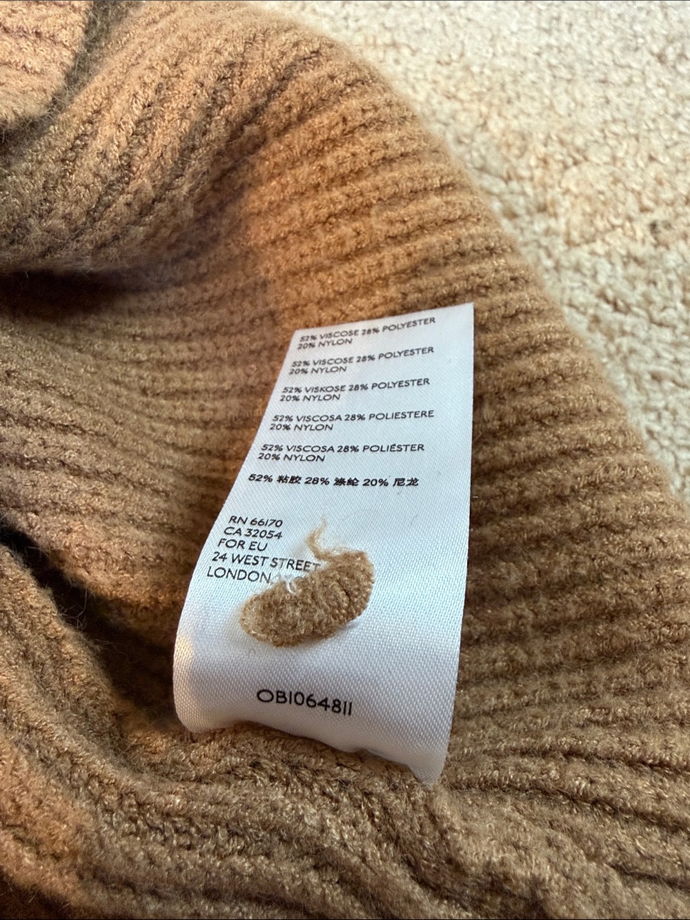 Anthropologie Kali Poncho Sweater Honey Ribbed Turtleneck Poncho Size XS/S - Picture 10 of 10